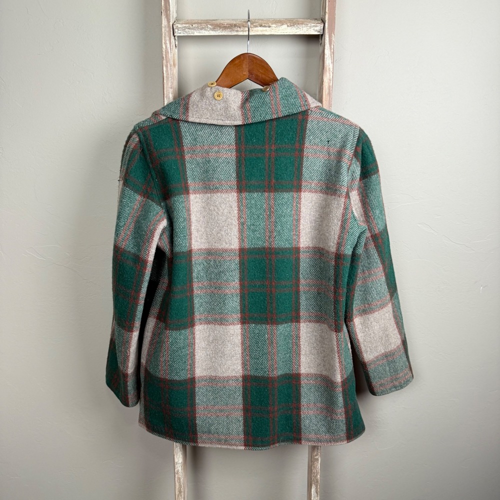 Vintage 60s Reversible Wool Plaid‎ Canvas Jacket size Small, 38, USA - Picture 2 of 8